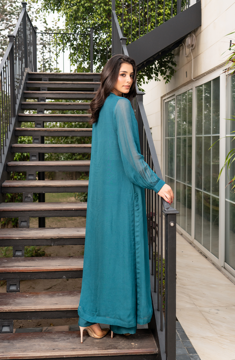 Deep Teal Chiffon Set