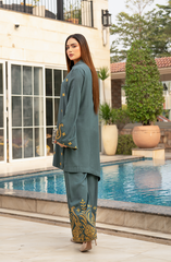 Gray Linen 2 Piece Suit