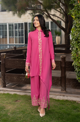 Pastel Pink Khaadi Silk 2 Piece Suit