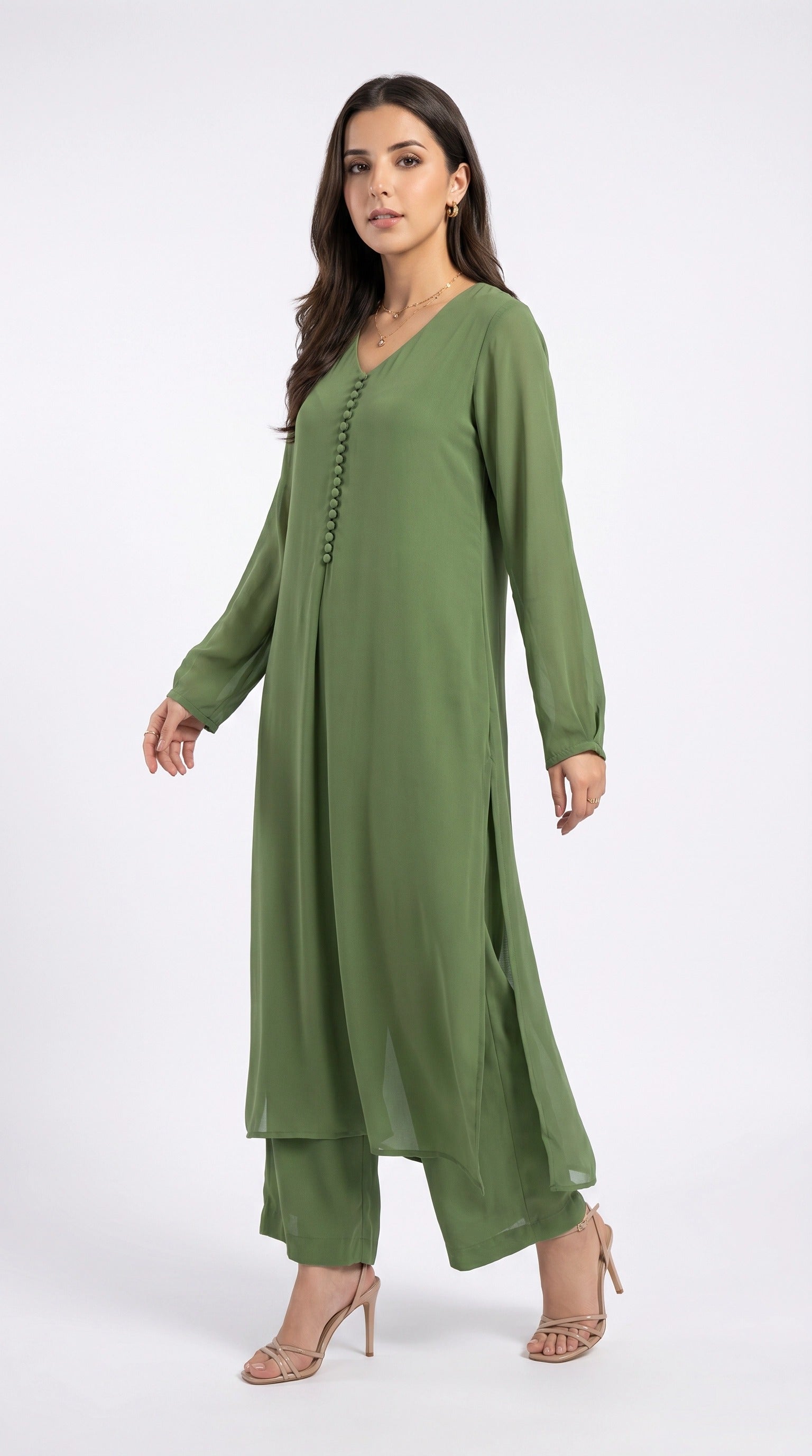 Green Chiffon Set