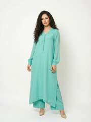 Turquoise Chiffon Set