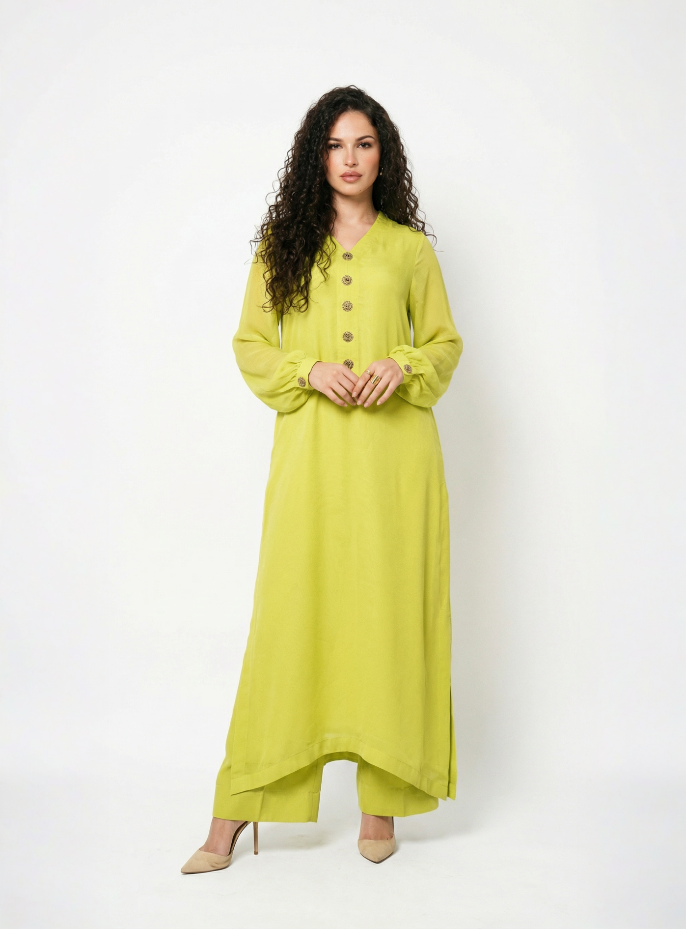 Lime Chiffon Set