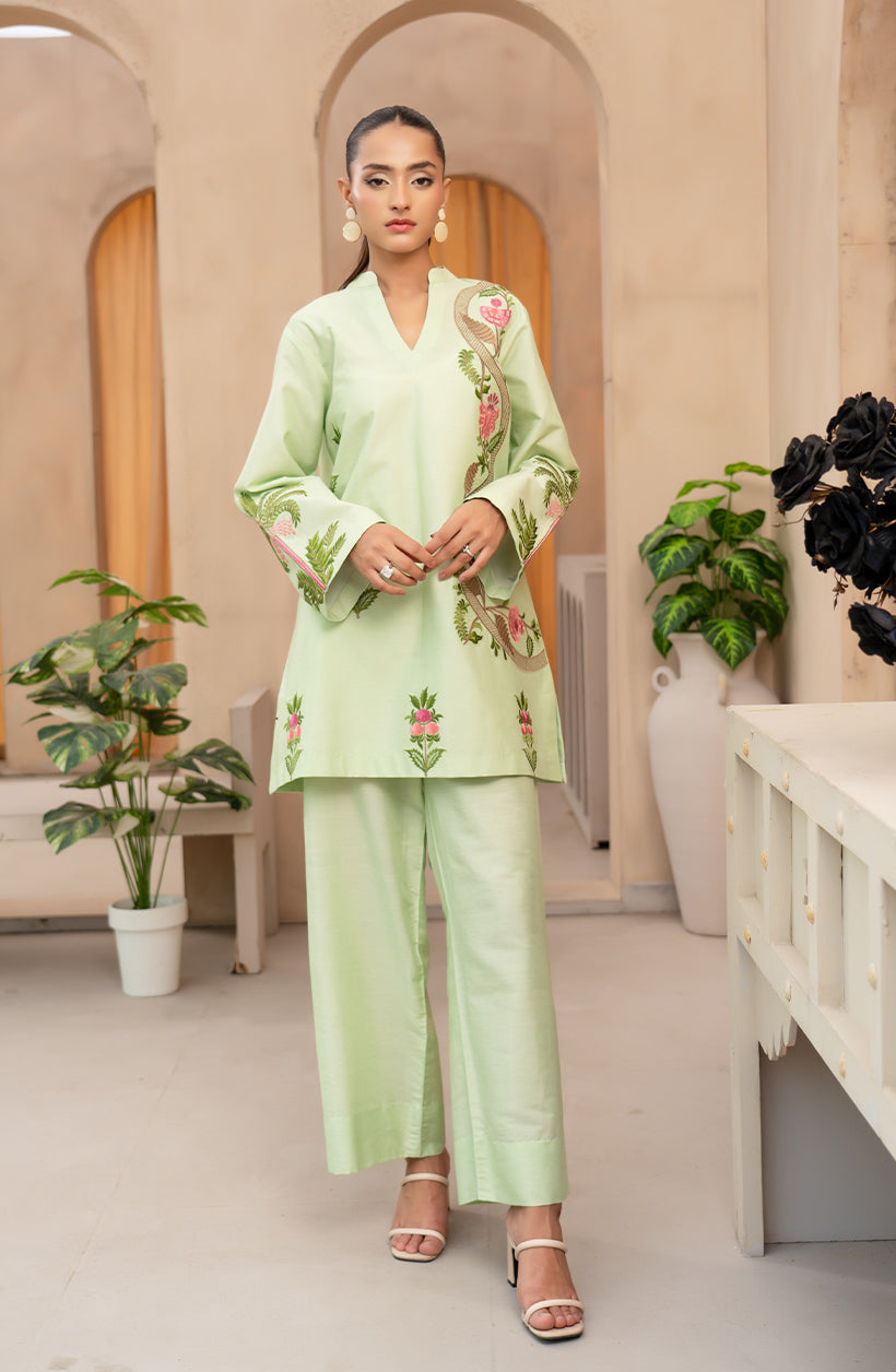 Ziva Sage Embroidered Set