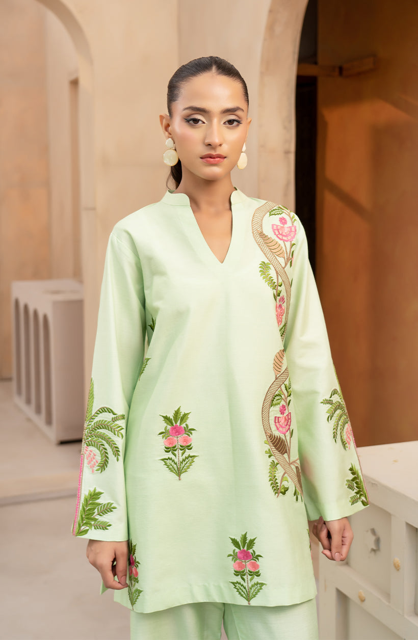 Ziva Sage Embroidered Set