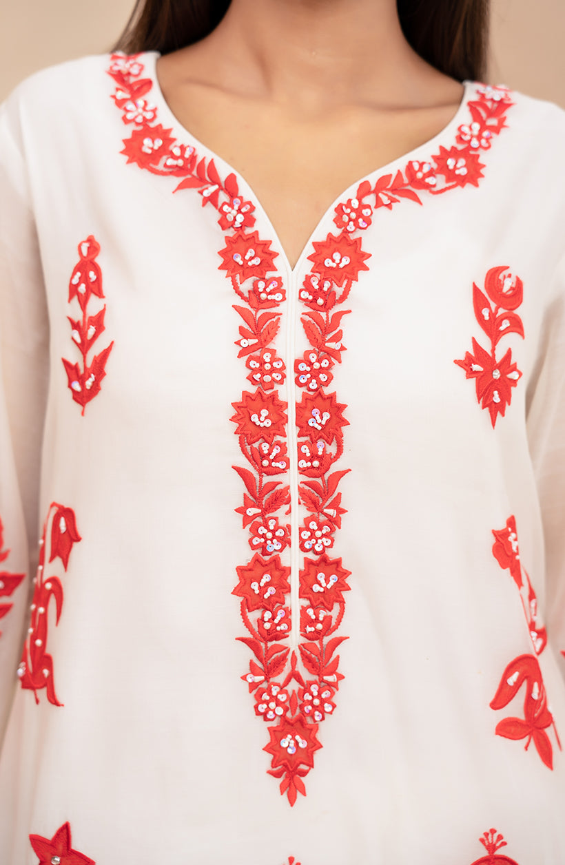 Crimson Embroidered Set