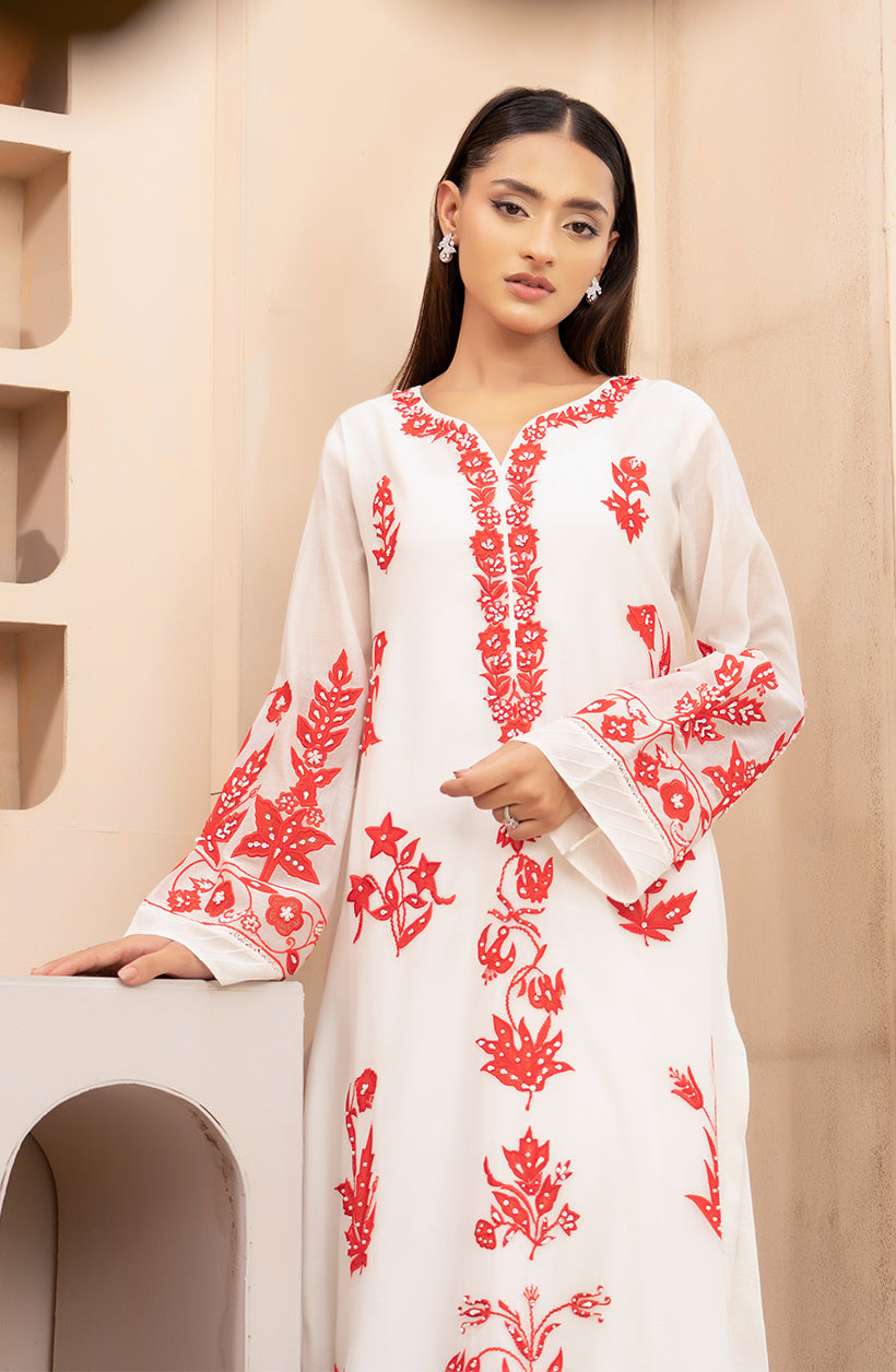 Crimson Embroidered Set