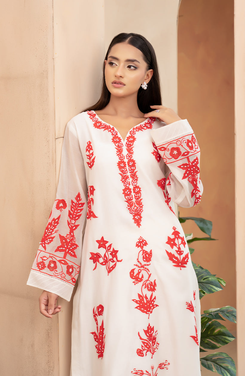 Crimson Embroidered Set