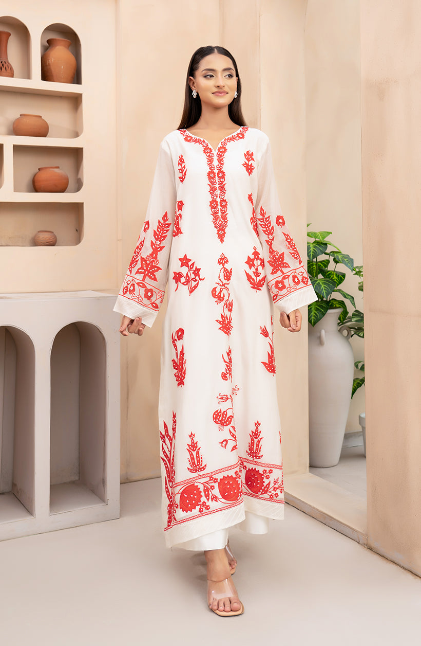 Crimson Embroidered Set