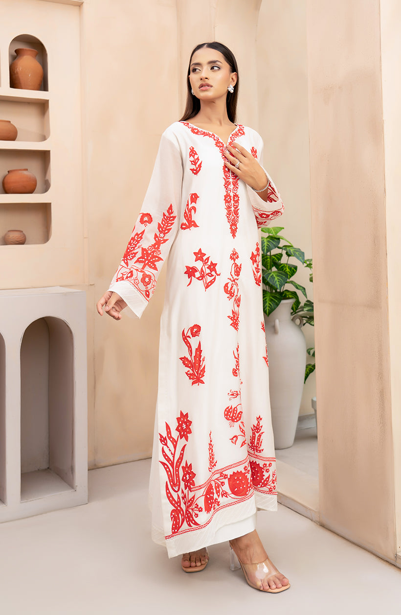 Crimson Embroidered Set