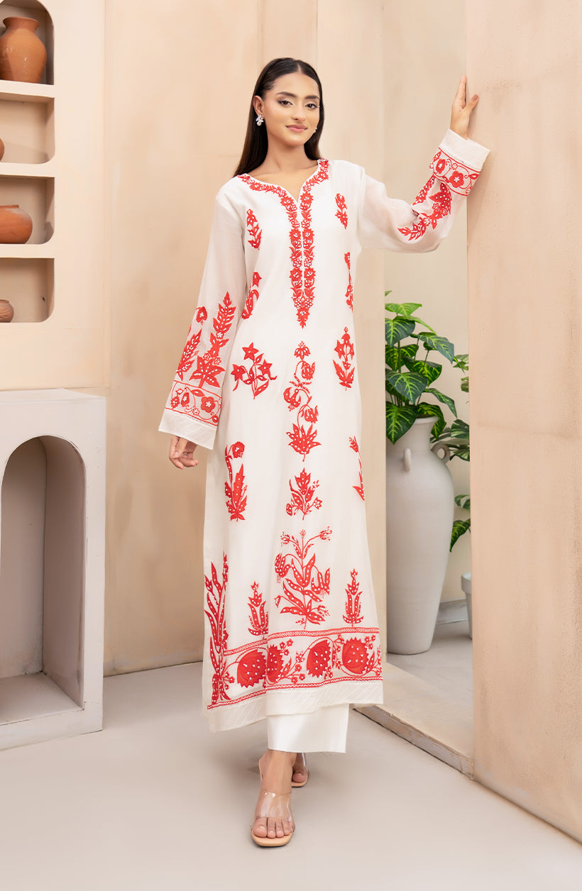 Crimson Embroidered Set