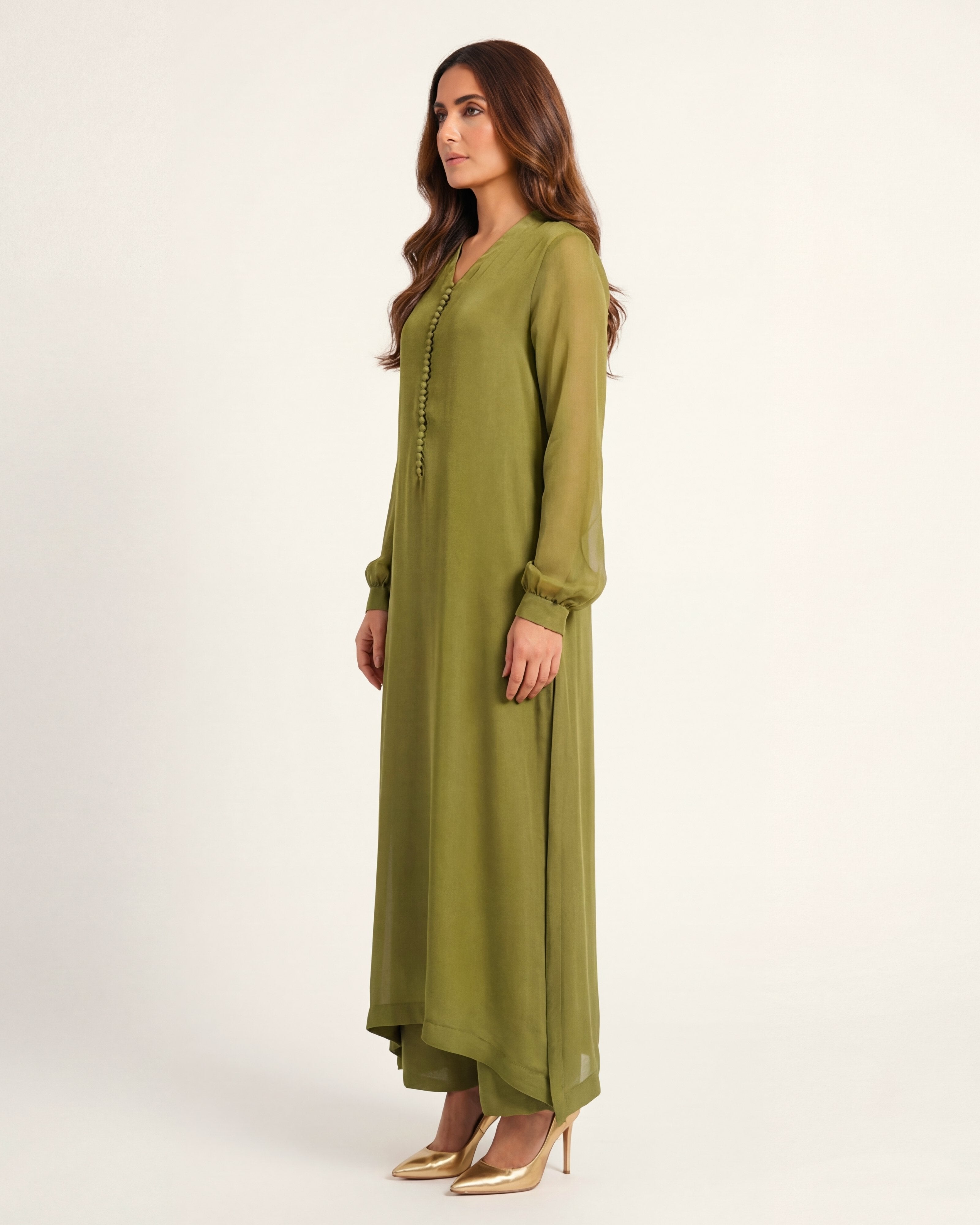 Olive Chiffon Set