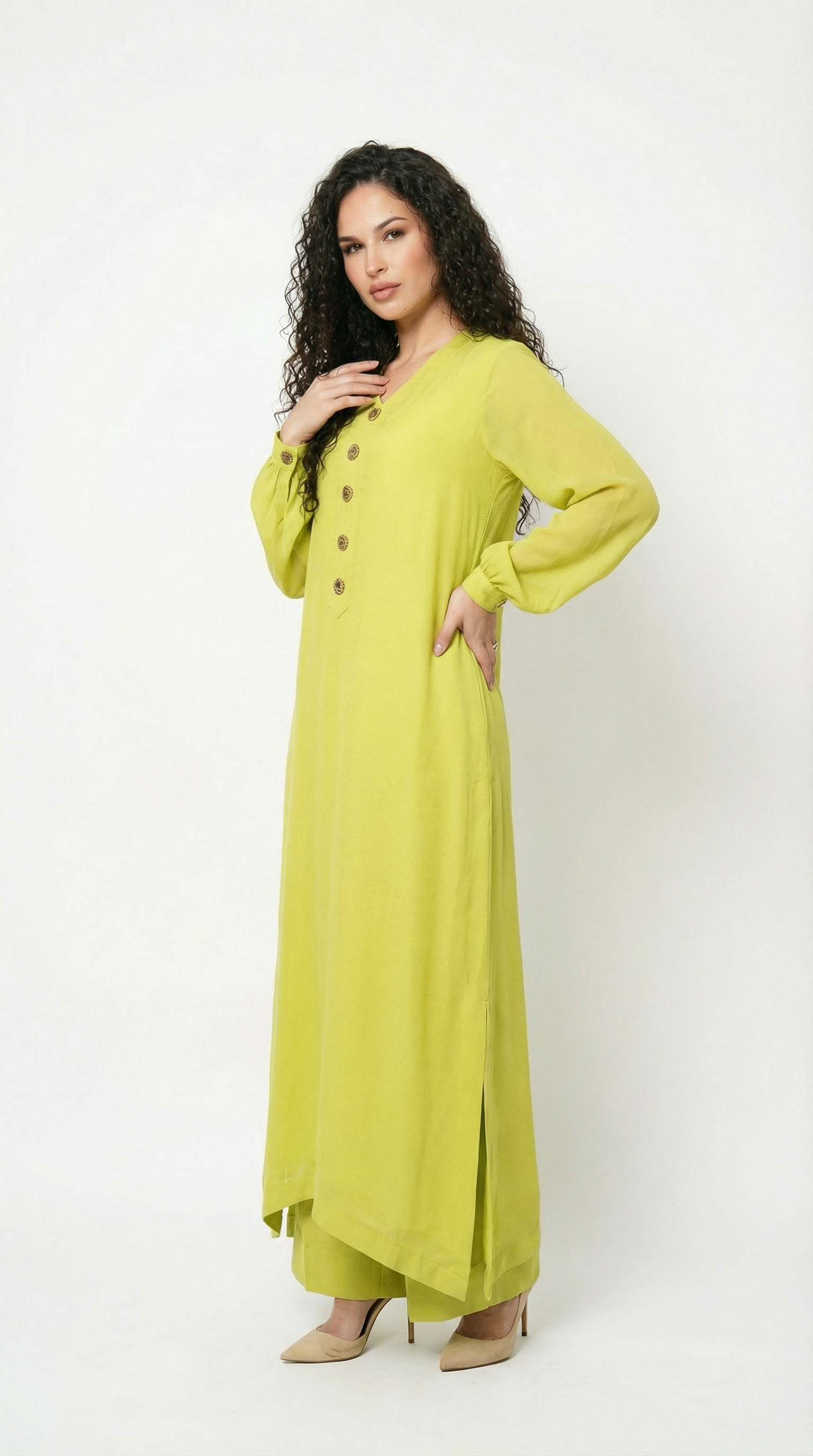Lime Green Chiffon Set