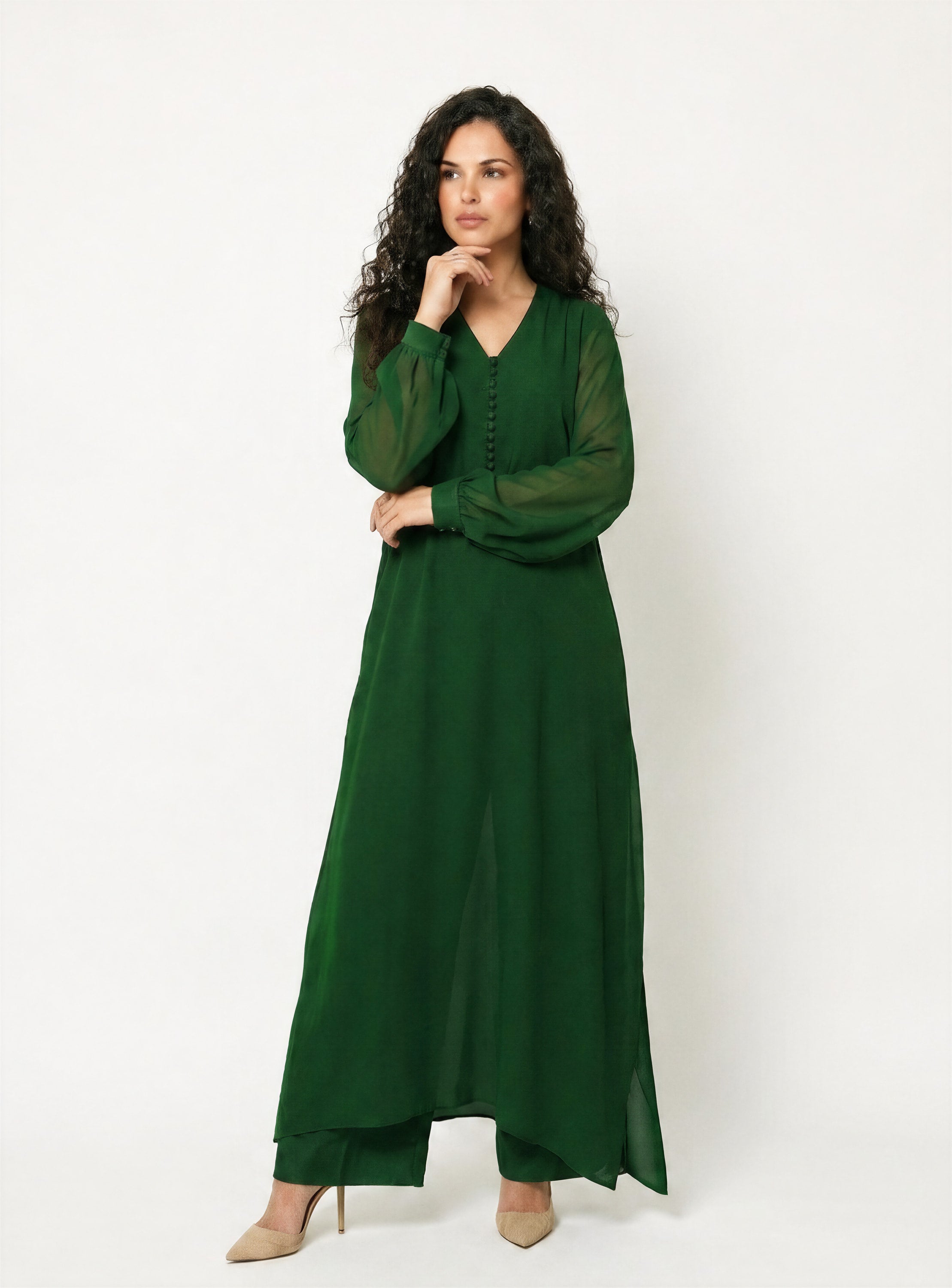 Emerald Chiffon Set