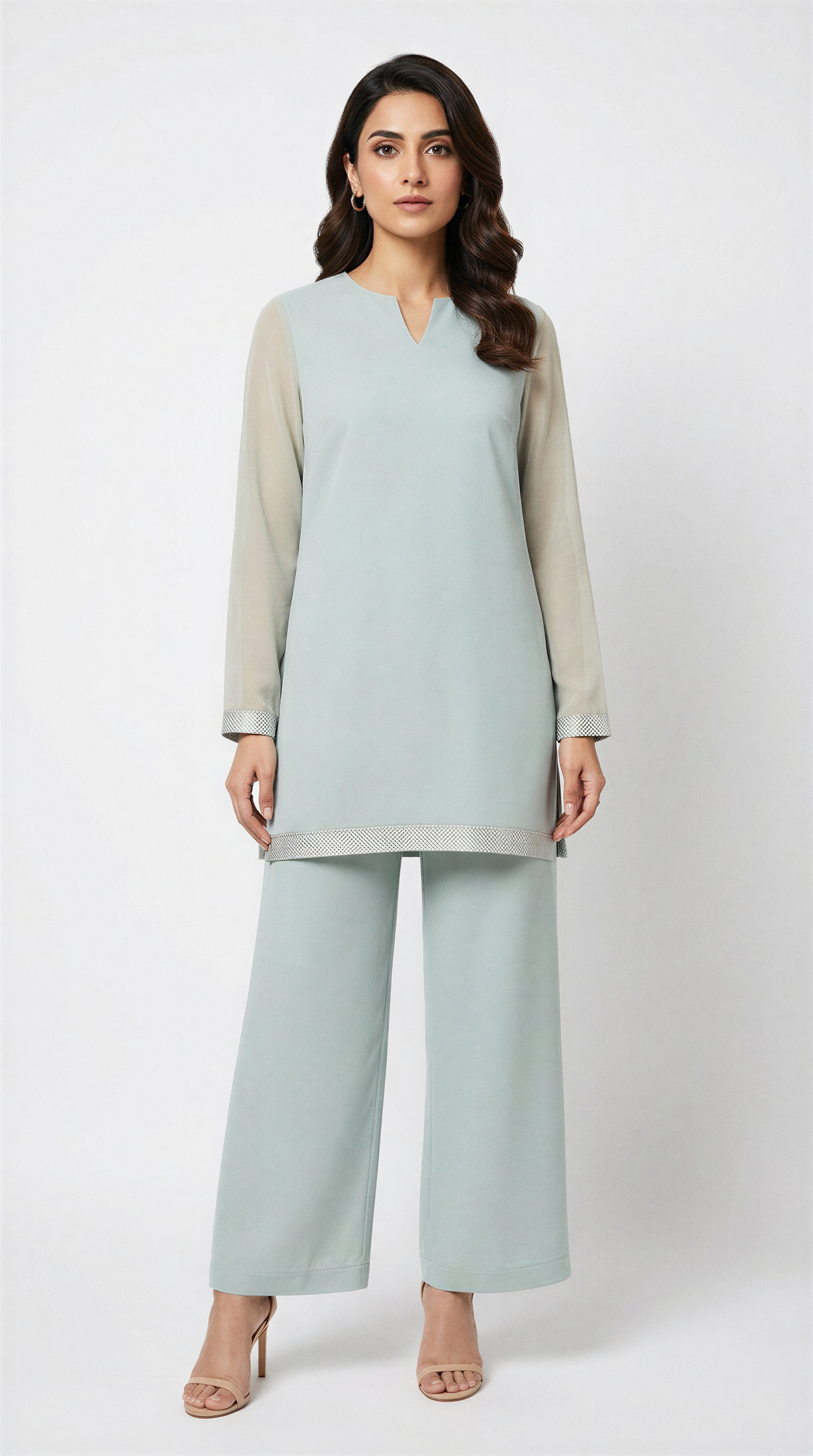 Sky Blue Chiffon Set