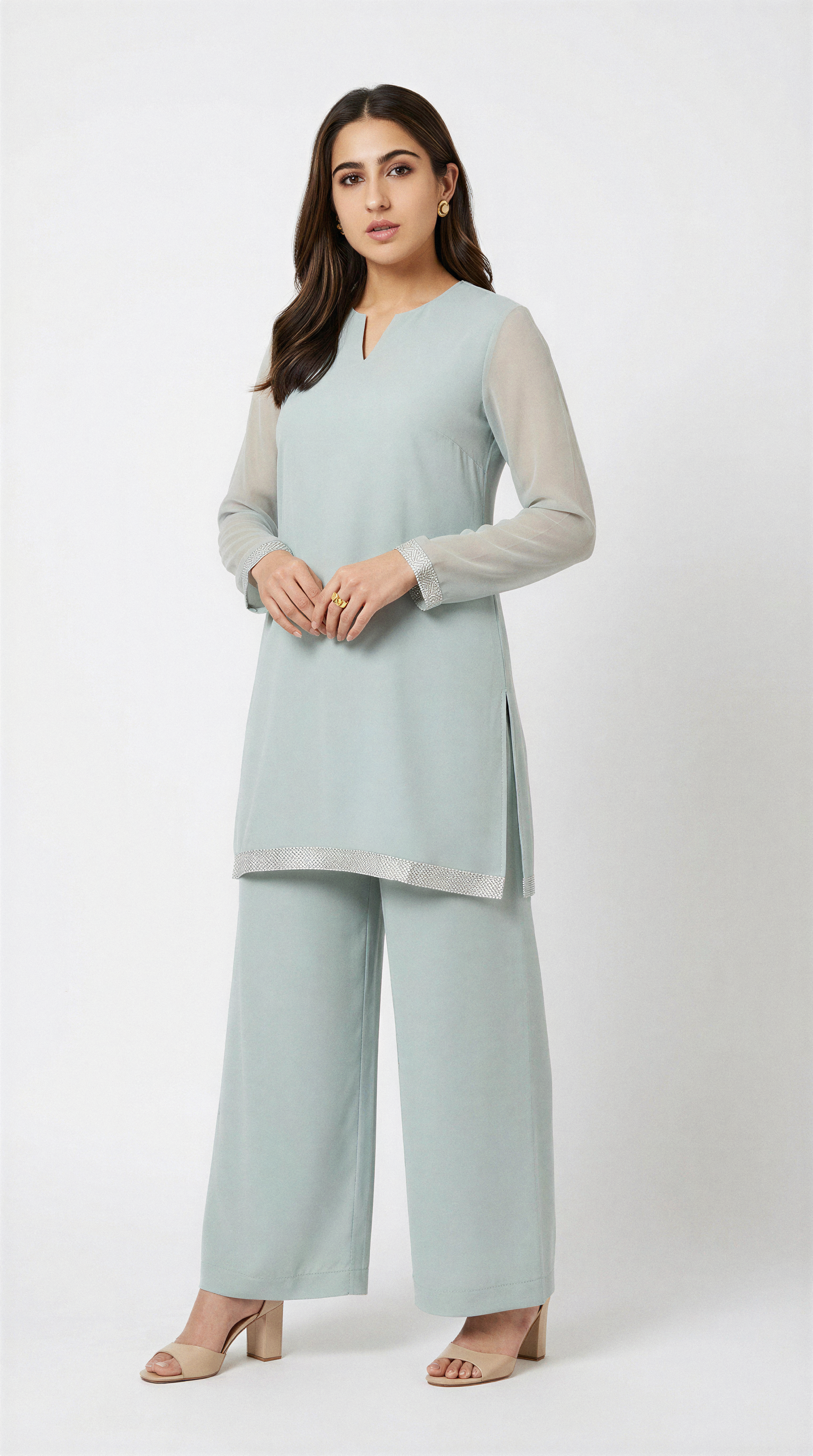 Sky Blue Chiffon Set