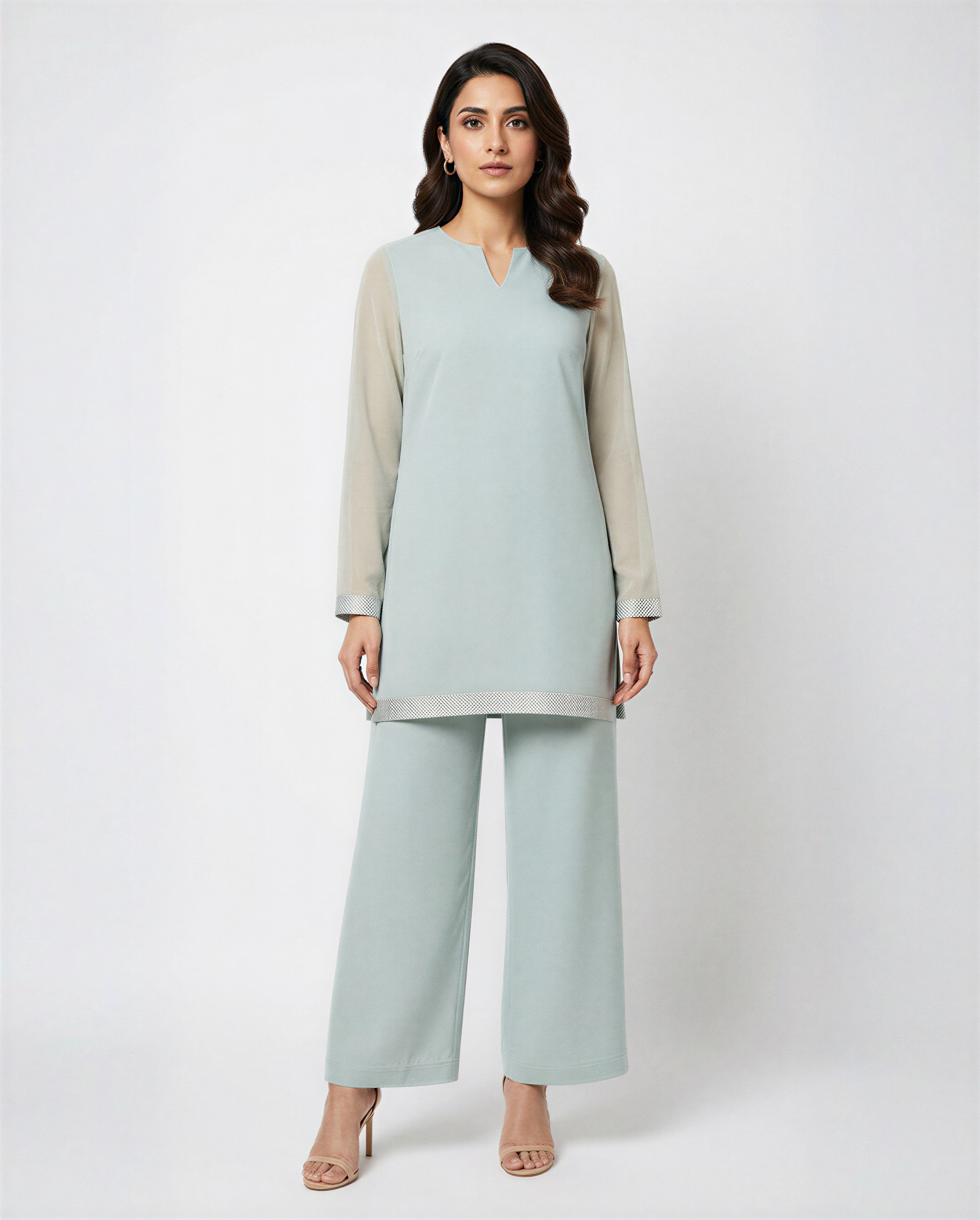 Sky Blue Chiffon Set